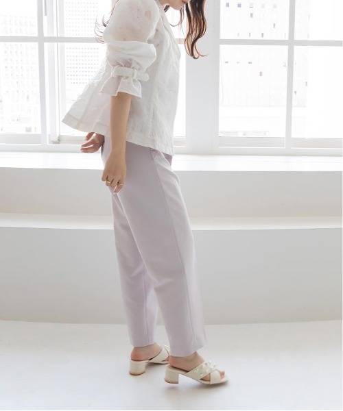 RANDA（ランダ）の「ハイウエストフリルパンツ（スラックス・レディース・ブラック/クリーム/パープル・0/1）」の7枚目の写真