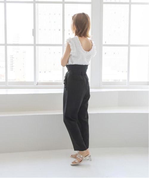 RANDA（ランダ）の「ハイウエストフリルパンツ（スラックス・レディース・ブラック/クリーム/パープル・0/1）」の14枚目の写真