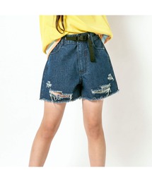 ZIDDY/ベルト付きダメージデニムショートパンツ(130~160cm)