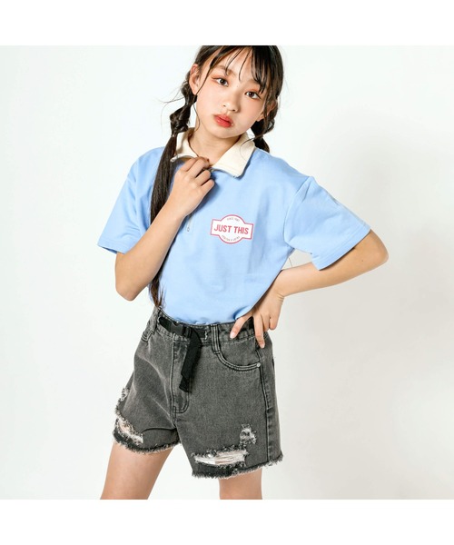 ZIDDY（ジディ）の「ZIDDY/ベルト付きダメージデニムショートパンツ(130~160cm)（デニムパンツ・キッズ・ブラック/ネイビー・130/140/150/160）」の13枚目の写真