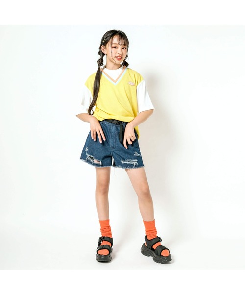 ZIDDY（ジディ）の「ZIDDY/ベルト付きダメージデニムショートパンツ(130~160cm)（デニムパンツ・キッズ・ブラック/ネイビー・130/140/150/160）」の17枚目の写真