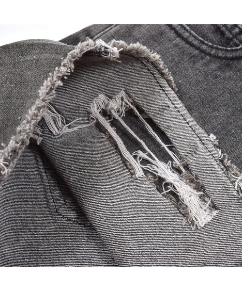 ZIDDY（ジディ）の「ZIDDY/ベルト付きダメージデニムショートパンツ(130~160cm)（デニムパンツ・キッズ・ブラック/ネイビー・130/140/150/160）」の5枚目の写真