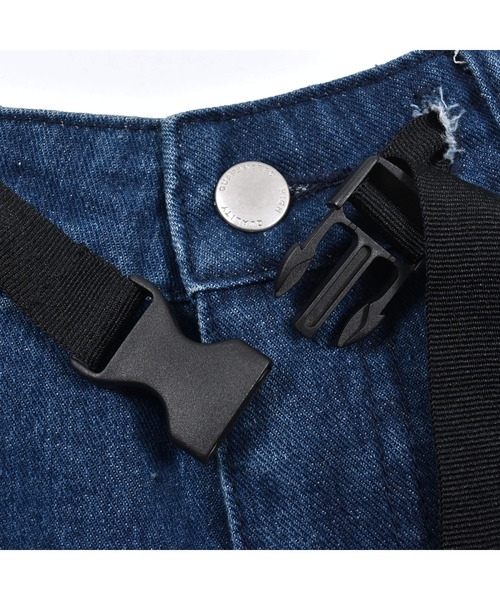 ZIDDY（ジディ）の「ZIDDY/ベルト付きダメージデニムショートパンツ(130~160cm)（デニムパンツ・キッズ・ブラック/ネイビー・130/140/150/160）」の9枚目の写真