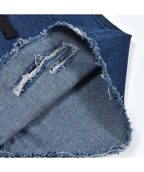 ZIDDY（ジディ）の「ZIDDY/ベルト付きダメージデニムショートパンツ(130~160cm)（デニムパンツ・キッズ・ブラック/ネイビー・130/140/150/160）」の12枚目の写真