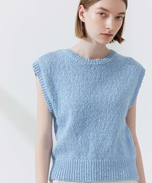 CEDNIE | 天竺編みコットンノースリニット(ニット/セーター)