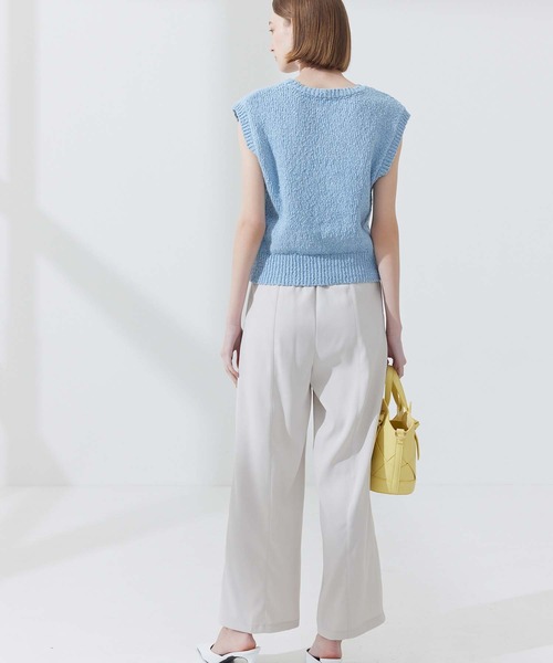 CEDNIE（セドニー）の「天竺編みコットンノースリニット（ニット/セーター・レディース・ブルー系その他5/ベージュ・M）」の8枚目の写真