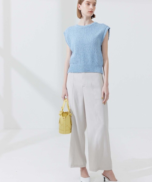 CEDNIE（セドニー）の「天竺編みコットンノースリニット（ニット/セーター・レディース・ブルー系その他5/ベージュ・M）」の10枚目の写真