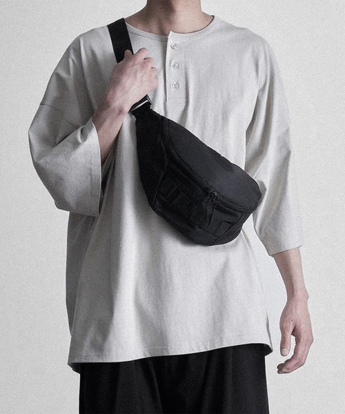 RUUBON(ルーボン)の「【RUUBON】relax henry neck Tee / リラックス ヘンリーネック Tシャツ(Tシャツ/カットソー・メンズ・ブラック/ライトグレー・S/M/L)」の11枚目の写真