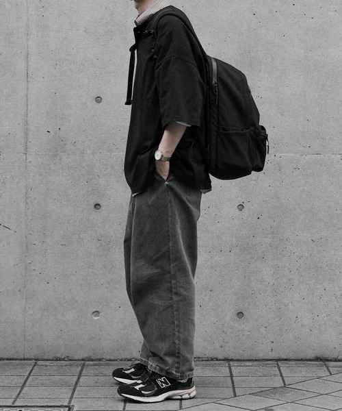 RUUBON(ルーボン)の「【RUUBON】relax henry neck Tee / リラックス ヘンリーネック Tシャツ(Tシャツ/カットソー・メンズ・ブラック/ライトグレー・S/M/L)」の21枚目の写真