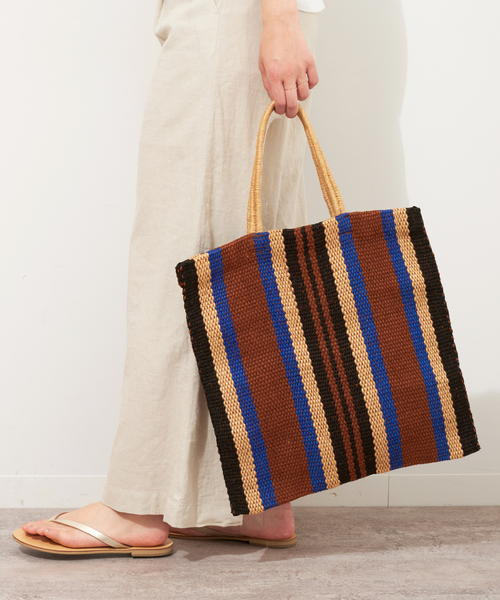 MAISON BENGAL（マイソンベンガル）の「【MAISON BENGAL/マイソンベンガル 】Jute Poresh Bag：バッグ（トートバッグ・レディース・ブラウン/オレンジ/ブラック・FREE）」の3枚目の写真