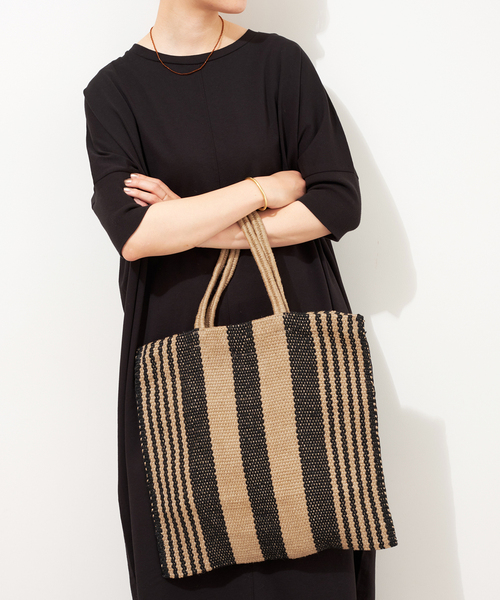 MAISON BENGAL（マイソンベンガル）の「【MAISON BENGAL/マイソンベンガル 】Jute Poresh Bag：バッグ（トートバッグ・レディース・ブラウン/オレンジ/ブラック・FREE）」の2枚目の写真