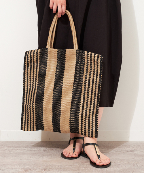 MAISON BENGAL（マイソンベンガル）の「【MAISON BENGAL/マイソンベンガル 】Jute Poresh Bag：バッグ（トートバッグ・レディース・ブラウン/オレンジ/ブラック・FREE）」の6枚目の写真
