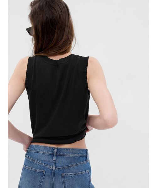 GAP(ギャップ)の「リネン混セーターベスト(ベスト・レディース・ブラック/ベージュ/ホワイト×ネイビー・M/XL/S/XS/L/XXS)」の15枚目の写真