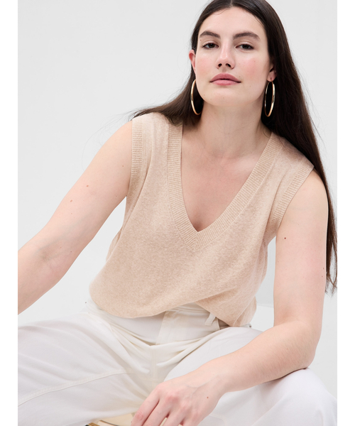 セール】リネン混セーターベスト（ベスト）｜GAP（ギャップ）の