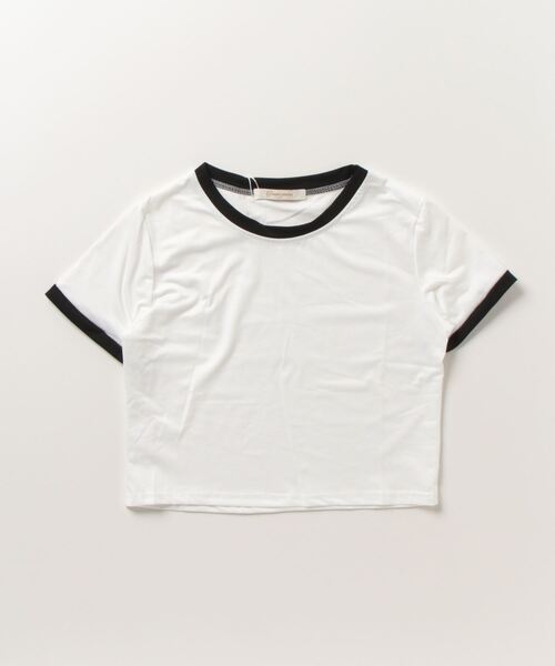 Dream garden(ドリームガーデン)の「配色ライン半袖Tシャツ(Tシャツ/カットソー・レディース・ホワイト/ブラック/ピンク/杢グレー/オフホワイト/ブルー・M/L/XL/XXL)」の17枚目の写真