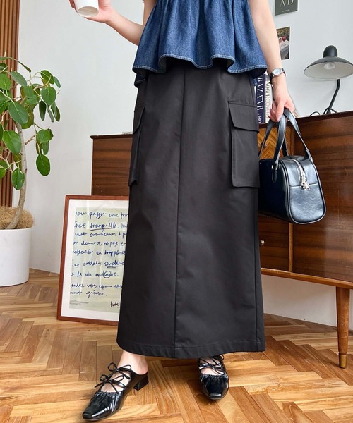 セール】バックスリットロングカーゴスカート（スカート）｜moment+