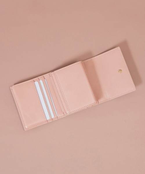 リボン ビジュー ボックスコイン3ﾂ折財布 三つ折り財布 ミニ財布 ミニ