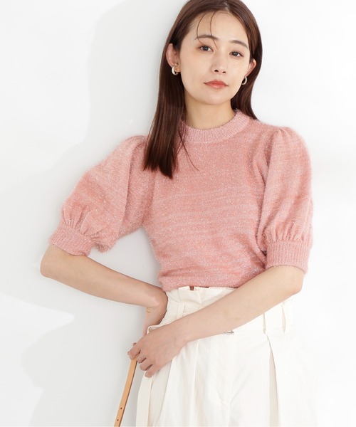 N.（N. Natural Beauty Basic）（エヌエヌナチュラルビューティーベーシック）の「◆フェザーパフニット（ニット/セーター・レディース・ピンク/ブルー/ベージュ・MEDIUM）」の3枚目の写真