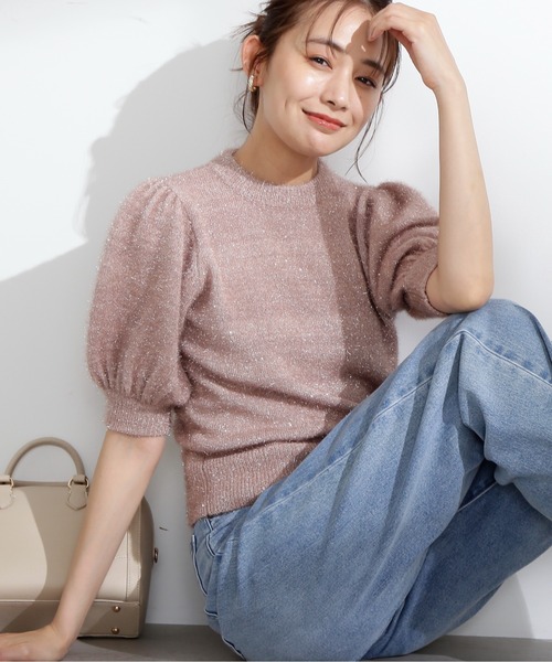 N.（N. Natural Beauty Basic）（エヌエヌナチュラルビューティーベーシック）の「◆フェザーパフニット（ニット/セーター・レディース・ピンク/ブルー/ベージュ・MEDIUM）」の17枚目の写真