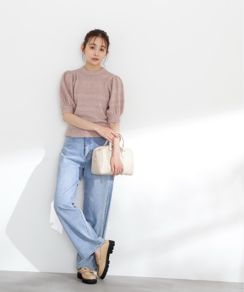 N.（N. Natural Beauty Basic）（エヌエヌナチュラルビューティーベーシック）の「◆フェザーパフニット（ニット/セーター・レディース・ピンク/ブルー/ベージュ・MEDIUM）」の10枚目の写真