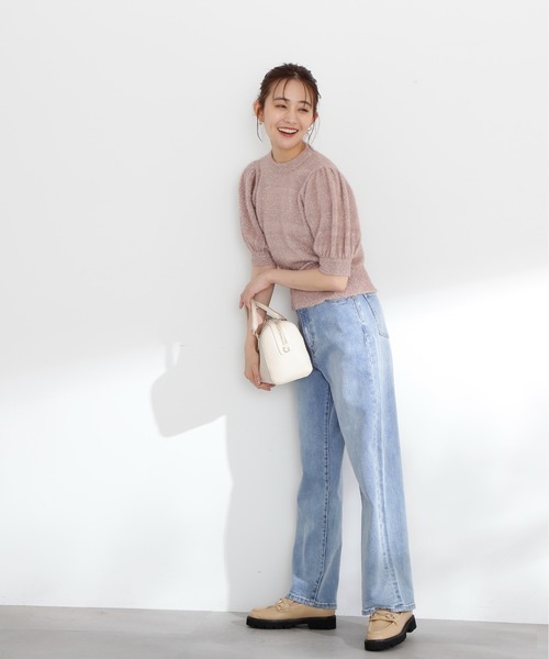 N.（N. Natural Beauty Basic）（エヌエヌナチュラルビューティーベーシック）の「◆フェザーパフニット（ニット/セーター・レディース・ピンク/ブルー/ベージュ・MEDIUM）」の4枚目の写真