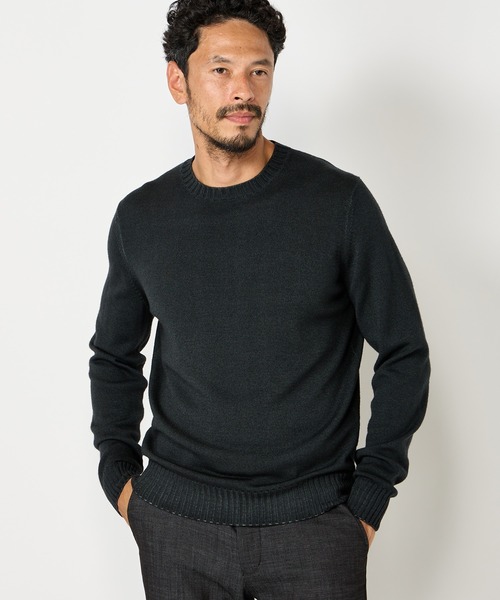 MEN'S BIGI(メンズビギ)の「【FILIPPO DE LAURENTIIS】10Gクルーネックニット(ニット/セーター・メンズ・モスグリーン/モカ/グレー・02/03)」の9枚目の写真