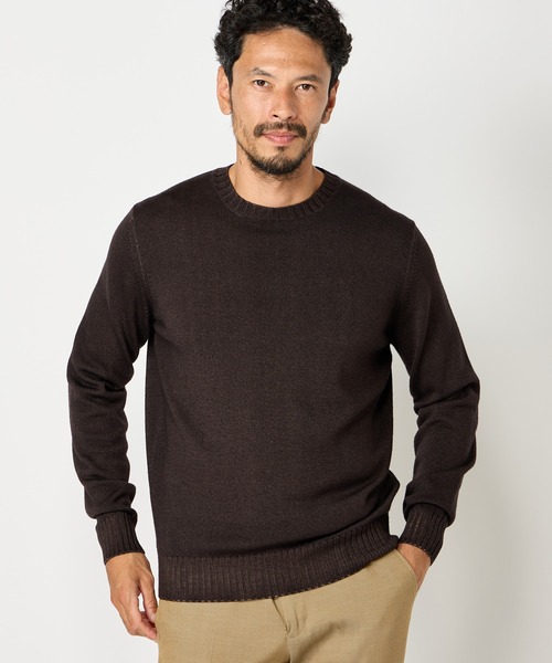 MEN'S BIGI(メンズビギ)の「【FILIPPO DE LAURENTIIS】10Gクルーネックニット(ニット/セーター・メンズ・モスグリーン/モカ/グレー・02/03)」の7枚目の写真