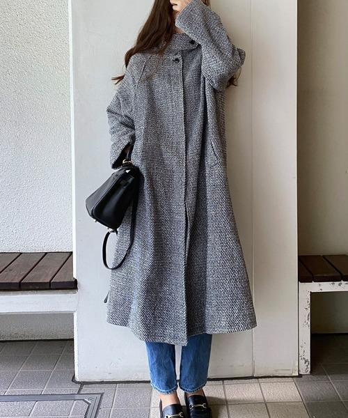 LAUIR（ラウアー）の「ミックススタンドカラー２wayコート（その他アウター・レディース・ブラック/ベージュ/ブラウン・MEDIUM/LARGE）」の5枚目の写真