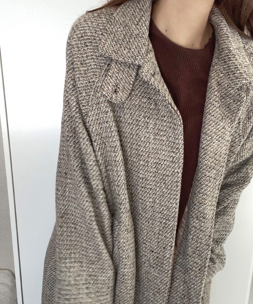 LAUIR（ラウアー）の「ミックススタンドカラー２wayコート（その他アウター・レディース・ブラック/ベージュ/ブラウン・MEDIUM/LARGE）」の9枚目の写真