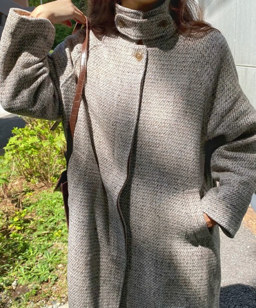 LAUIR（ラウアー）の「ミックススタンドカラー２wayコート（その他アウター・レディース・ブラック/ベージュ/ブラウン・MEDIUM/LARGE）」の10枚目の写真