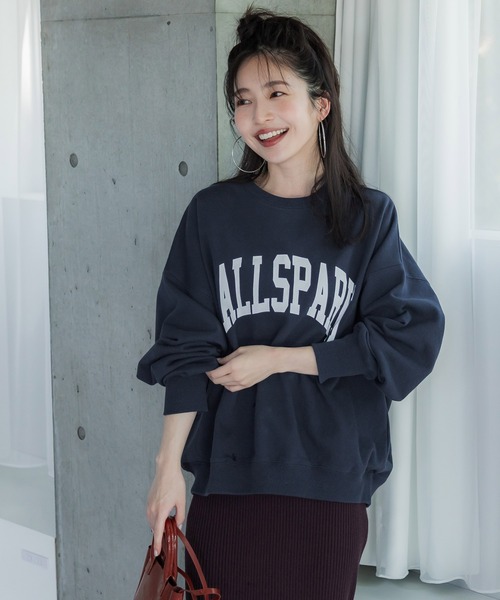 coca（coca）（コカ）の「ヘビーウェイト裏毛カレッジスウェット（スウェット・レディース・ネイビー/ライトグレー/アイボリー/チャコール・L/M）」の2枚目の写真