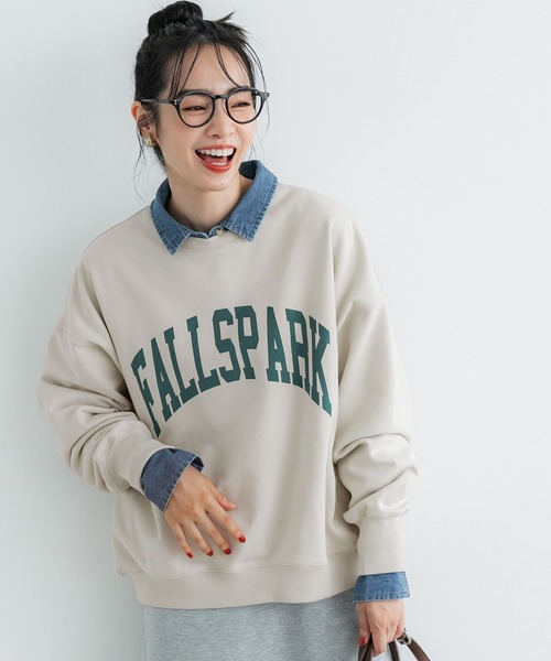 coca（coca）（コカ）の「ヘビーウェイト裏毛カレッジスウェット（スウェット・レディース・ネイビー/ライトグレー/アイボリー/チャコール・L/M）」の3枚目の写真