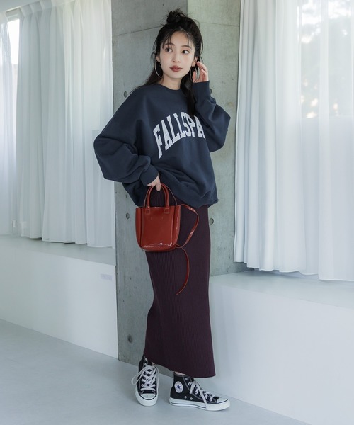 coca（coca）（コカ）の「ヘビーウェイト裏毛カレッジスウェット（スウェット・レディース・ネイビー/ライトグレー/アイボリー/チャコール・L/M）」の8枚目の写真