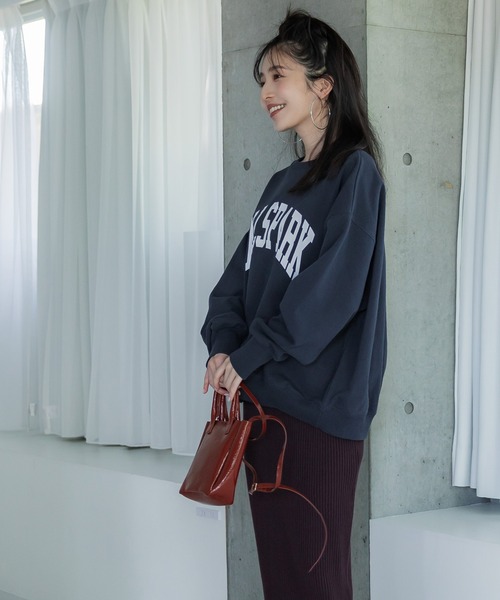 coca（coca）（コカ）の「ヘビーウェイト裏毛カレッジスウェット（スウェット・レディース・ネイビー/ライトグレー/アイボリー/チャコール・L/M）」の9枚目の写真