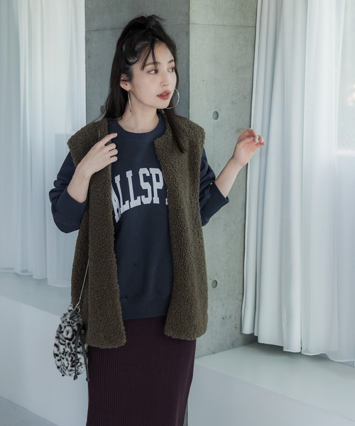 coca（coca）（コカ）の「ヘビーウェイト裏毛カレッジスウェット（スウェット・レディース・ネイビー/ライトグレー/アイボリー/チャコール・L/M）」の10枚目の写真