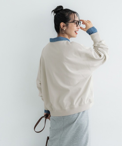 coca（coca）（コカ）の「ヘビーウェイト裏毛カレッジスウェット（スウェット・レディース・ネイビー/ライトグレー/アイボリー/チャコール・L/M）」の12枚目の写真