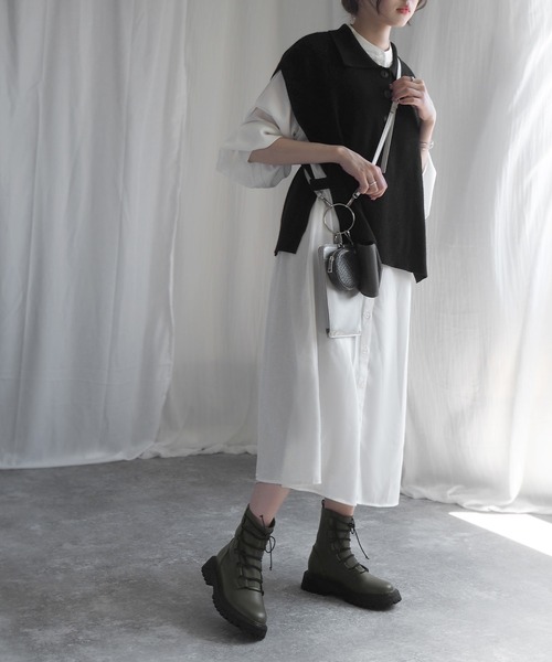 alala(アララ)の「フロントゴアレースアップ(ブーツ・レディース・カーキ/ブラック・L/LL/S/M)」の5枚目の写真