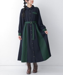 osharewalker(オシャレウォーカー)の『配色デザインシャツワンピース』(シャツワンピース)