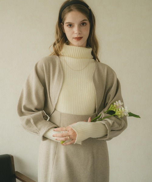 VANNIE U（ヴァニーユー）の「フロントオープンマーメイドワンピース【RENA direction】（ワンピース・レディース・グレー/ベージュ・FREE）」の9枚目の写真