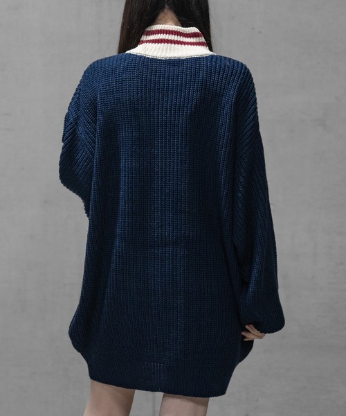 Red Cap Girl（レッドキャプガール）の「【a-r】〔Red Cap Girl/レッドキャップガール〕リブ編み ワッペン付き ドライバーズニット（ニット/セーター・レディース・ブラック/ネイビー・MEDIUM/X-LARGE/LARGE）」の10枚目の写真