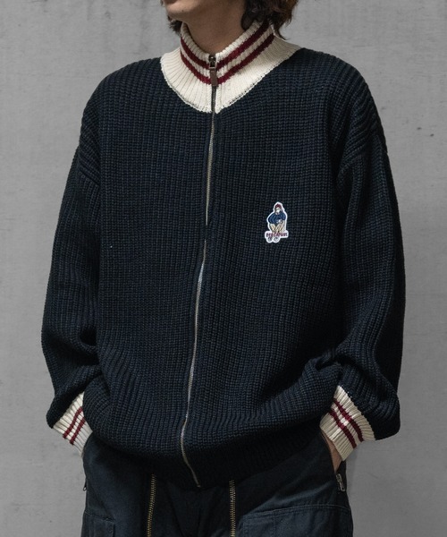 Red Cap Girl（レッドキャプガール）の「【a-r】〔Red Cap Girl/レッドキャップガール〕リブ編み ワッペン付き ドライバーズニット（ニット/セーター・レディース・ブラック/ネイビー・MEDIUM/X-LARGE/LARGE）」の3枚目の写真