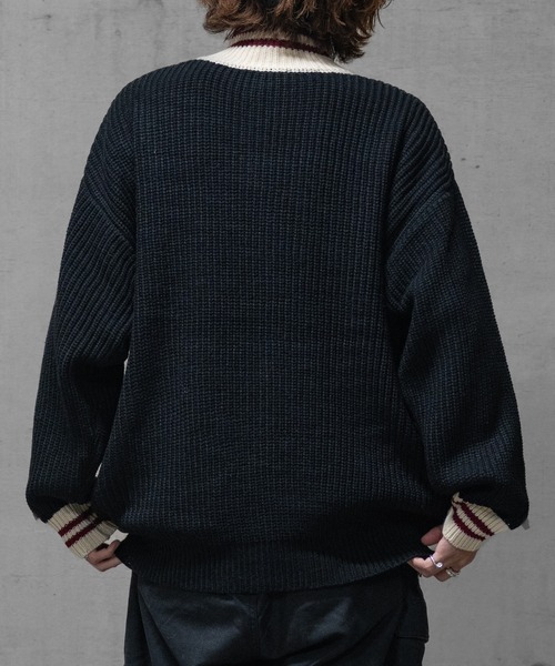 Red Cap Girl（レッドキャプガール）の「【a-r】〔Red Cap Girl/レッドキャップガール〕リブ編み ワッペン付き ドライバーズニット（ニット/セーター・レディース・ブラック/ネイビー・MEDIUM/X-LARGE/LARGE）」の5枚目の写真