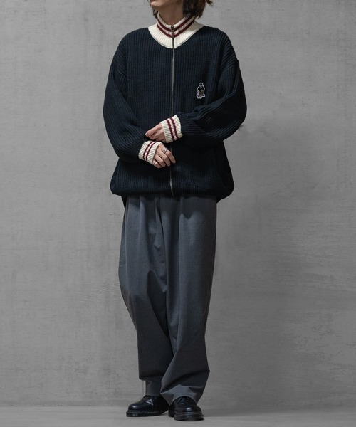 Red Cap Girl（レッドキャプガール）の「【a-r】〔Red Cap Girl/レッドキャップガール〕リブ編み ワッペン付き ドライバーズニット（ニット/セーター・レディース・ブラック/ネイビー・MEDIUM/X-LARGE/LARGE）」の6枚目の写真