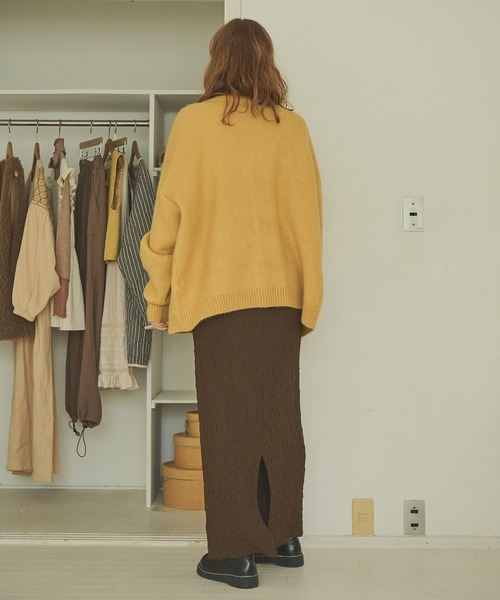 Crisp（クリスプ）の「ランダムシャーリングストレートスカート（スカート・レディース・ブラウン/レッド/オリーブ・FREE）」の7枚目の写真