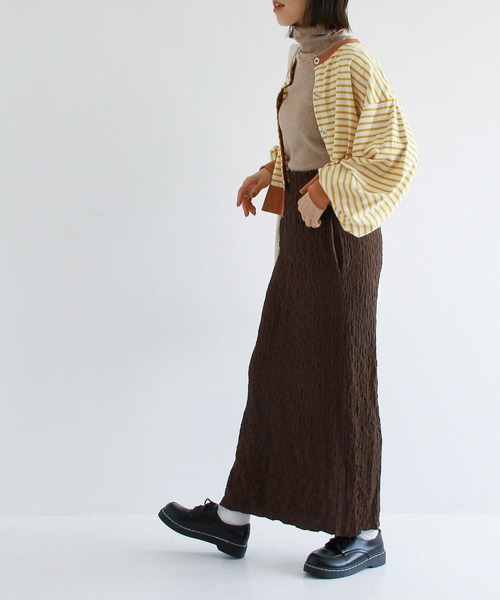 Crisp（クリスプ）の「ランダムシャーリングストレートスカート（スカート・レディース・ブラウン/レッド/オリーブ・FREE）」の14枚目の写真