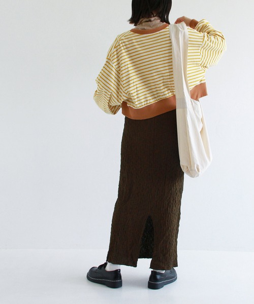 Crisp（クリスプ）の「ランダムシャーリングストレートスカート（スカート・レディース・ブラウン/レッド/オリーブ・FREE）」の15枚目の写真