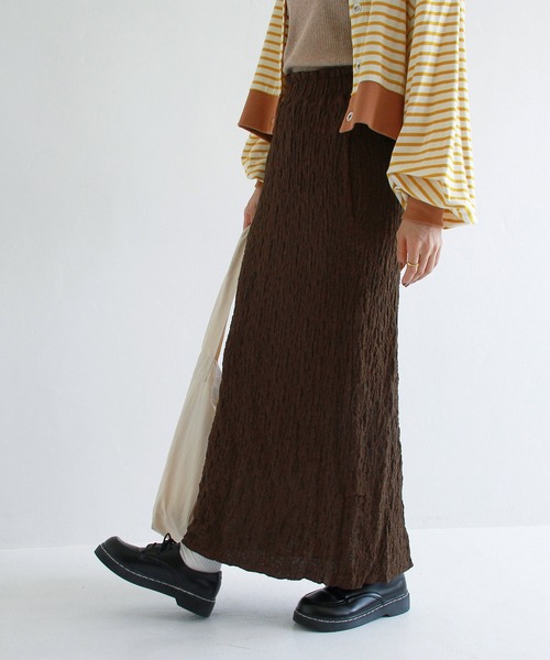Crisp（クリスプ）の「ランダムシャーリングストレートスカート（スカート・レディース・ブラウン/レッド/オリーブ・FREE）」の18枚目の写真
