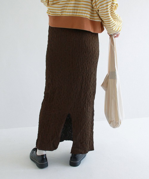 Crisp（クリスプ）の「ランダムシャーリングストレートスカート（スカート・レディース・ブラウン/レッド/オリーブ・FREE）」の21枚目の写真