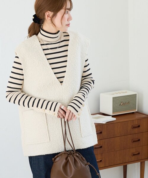 セール】【WEB限定】フェイクウールベスト（ベスト）｜DISCOAT（ディス