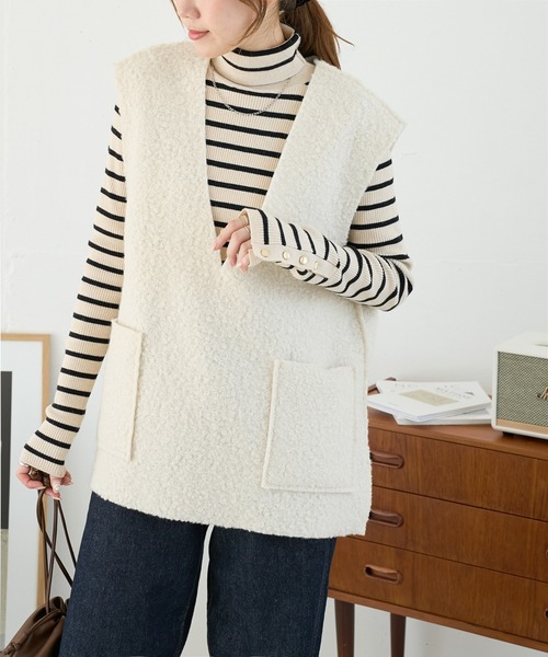 WEB限定】フェイクウールベスト（ベスト）｜DISCOAT（ディスコート）の